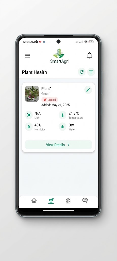 SmartAgri app promotional banner showing IoT farming features and mobile screens